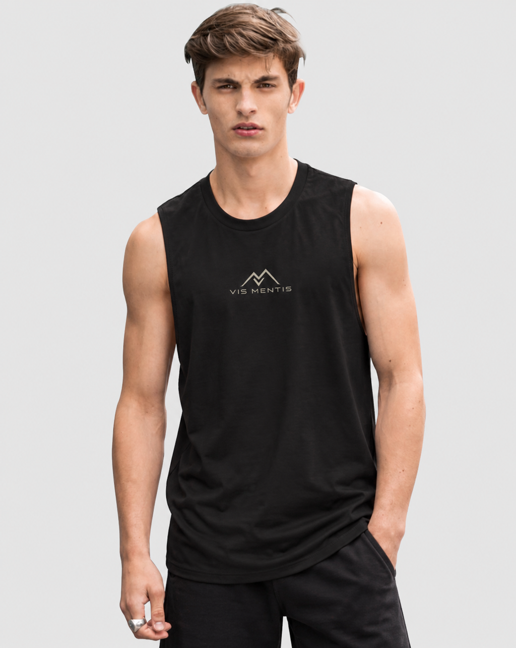 Black High Neck Vest